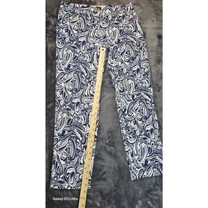 Talbots, sz4, Perfect Crop Pant, 98% cotton, 2% spandex, navy & white pa…